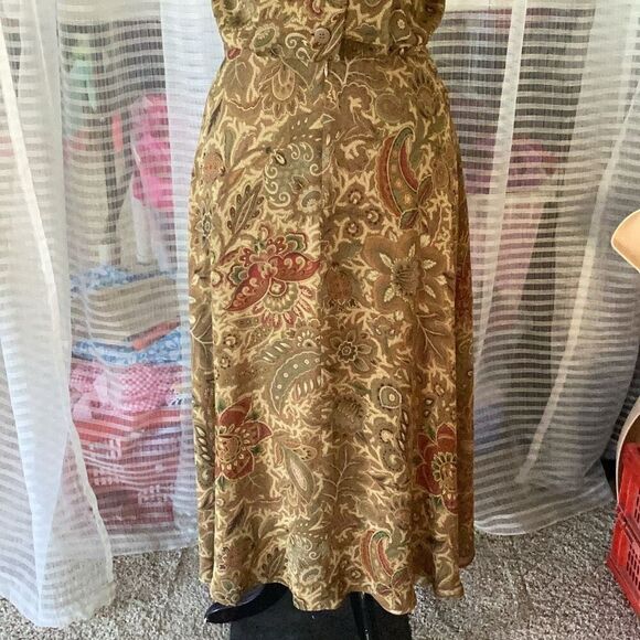 Vintage 100% Silk Saks Fifth Avenue Midi Dress Women’s 6 Paisley Lined - Picture 7 of 8